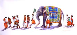 elephant with people
